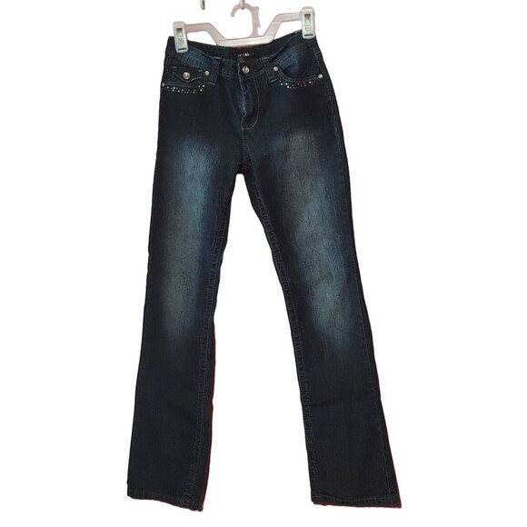 Roz & ALI Women's Jeans Bling Pockets, Straight Leg, Size 4 - Picture 1 of 6